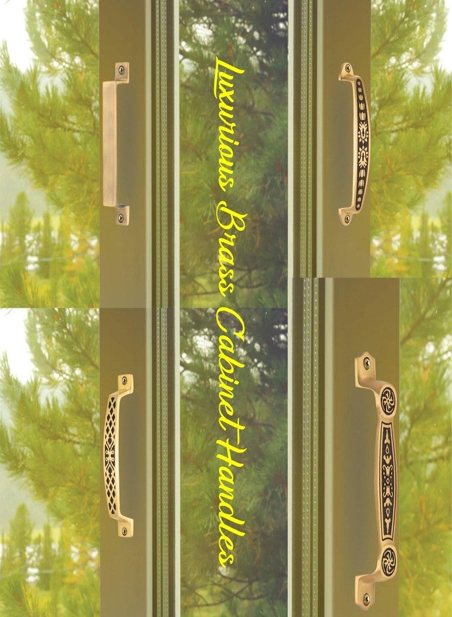 كومباس مقبض خزانة نحاسي بالكامل من كومباس | مناسب لجميع أبواب المنازل والمكاتب والفنادق | المقاس: 6 بوصات، تصميم ماسي، تشطيب عتيق | عبوة من 4 قطع - Image 5